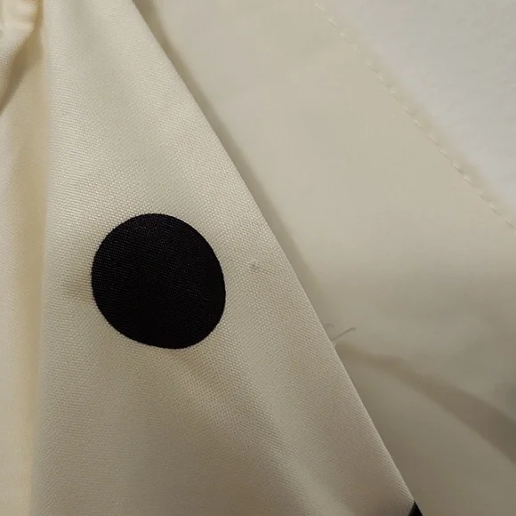 NWTs Morrisday the label polka dot cream tiered puff sleeve cutout S dress - Picture 7 of 8